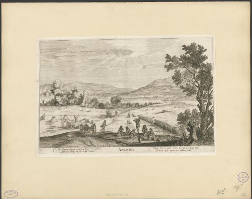 August, landscape with grain harvest