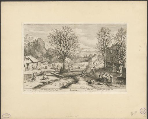 December, with a landscape featuring the slaughtering of pigs