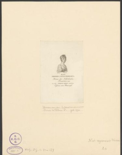 Portrait of Frederica Louisa Wilhelmina, Princess of Orange-Nassau