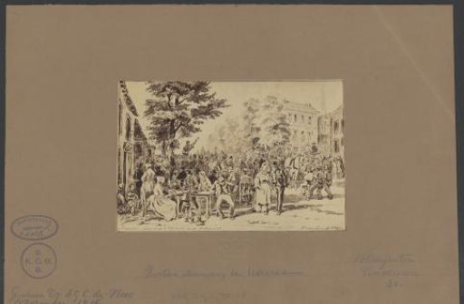 Photographic reproduction of a drawing of Whit Monday in Utrecht