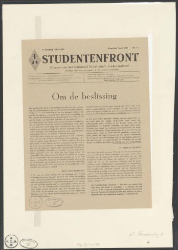 Student Front. Publication of the National Socialist Student Front