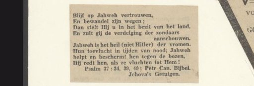 Flyer of the Jehovah's Witnesses