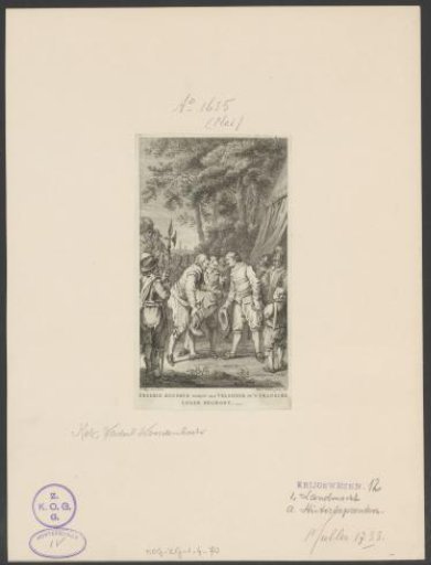 Frederick Henry greeted as a field marshal in the French army, 1635