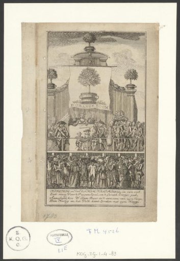 Satirical print on Hofstede, Kaat Mossel, and the prince, 1783
