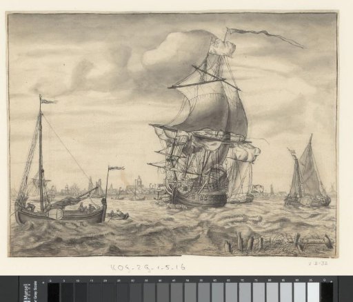 Warship at sea