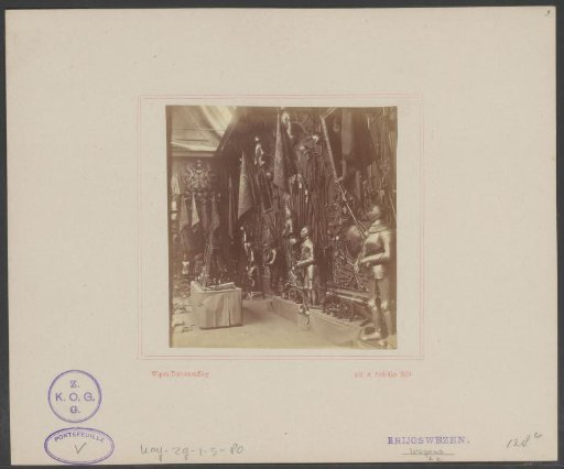 Armor and weapons at the arms exhibition of Arti et Amicitiae, 1869