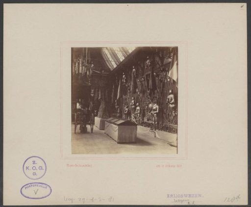 Armor and weapons at the arms exhibition of Arti et Amicitiae, 1869