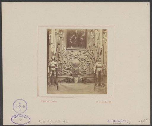 Armor and weapons at the arms exhibition of Arti et Amicitiae, 1869