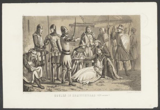 Nobles in military attire, 13th century