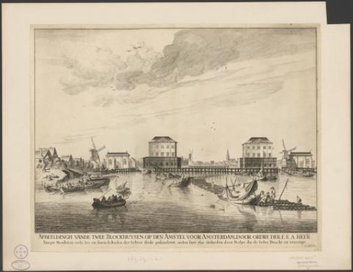 View of the two Blokhuizen in the Amstel, 1651-1654