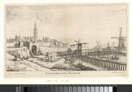 View of the Zaagmolenpoort in Amsterdam