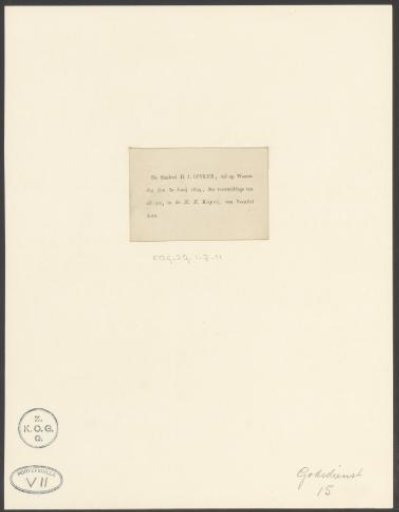 Announcement of a sermon by Hendrik Jan Spijker