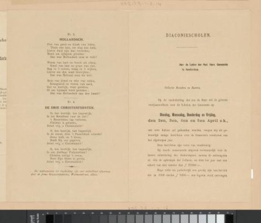 Hymnbook for the presentation of the annual report of the Deacons' schools, 1907