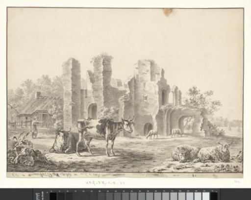 Cows and Sheep before the Ruins of the Abbey of Rijnsburg, 1830