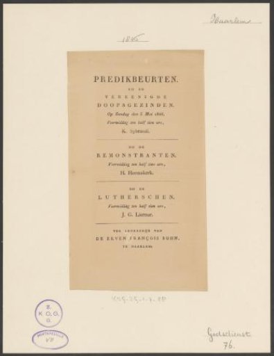 Sermon Rotations of the United Baptists