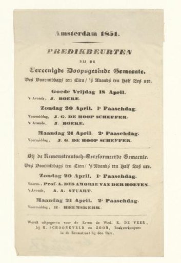 Sermons of the United Baptist Congregation in April 1851