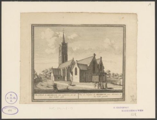 The Church in Beverwijk from behind and on its left side / View of the Church of Beverwijk from behind and from the left side