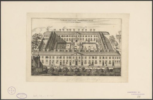 Bird's-eye view of the Huiszittenweduwenhof (Chartreuse) in Amsterdam