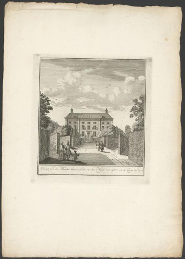 View of the rear facade and part of the garden of the Corvershof in Amsterdam