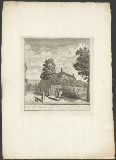 View of the back and part of the garden of the Corvershof in Amsterdam