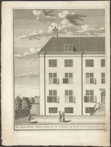 View of the rear facade of the Corvershof in Amsterdam (left part)