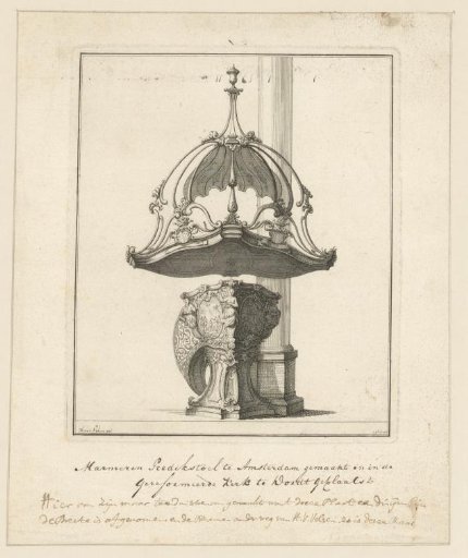 Marble pulpit in the Great Church in Dordrecht