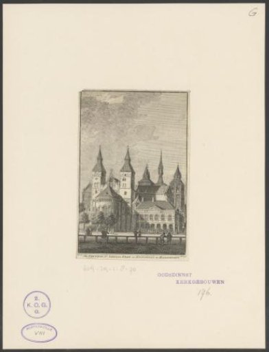 View of the Vrijthof, the Basilica of Saint Servatius and the Guardhouse at Maastricht