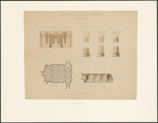 Drawing of the Crypt under St. Peter's Church in Utrecht