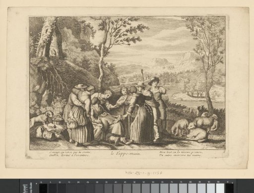 Figures playing blind man's bluff