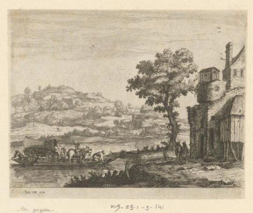 River Landscape with a Ferry