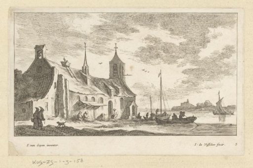 River landscape with a mill