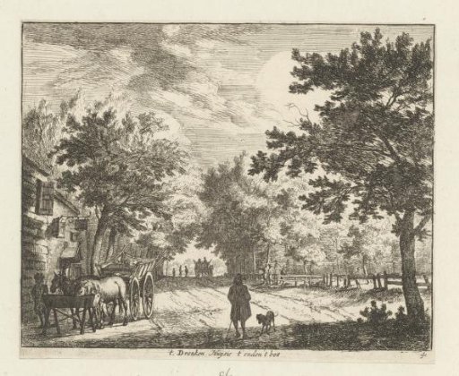 Wagon at a tavern
