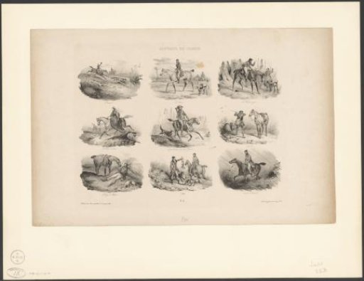 Nine Scenes of Horseback Hunting