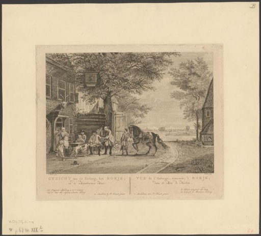 View of the Inn, 't Bokje, in the Haarlemmerhout / Vue de l'Auberge, nommée, 't Bokje, dans le Bois de Harlem