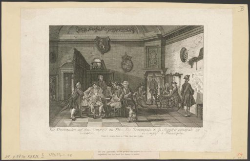 Waiting room with reading, smoking and card-playing officers