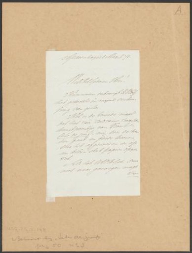 Letter from A.G. de Visser to Alexander Ver Huell, 1871