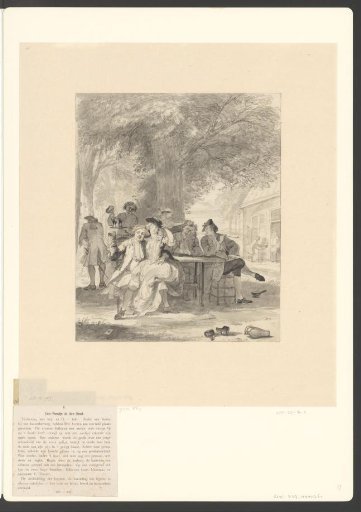 Merry company under a tree in front of an inn