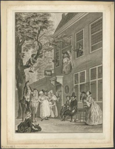 The Misled: The Ambassador of the Labberlotten shows himself at the window of the inn 't Bokki in the Haarlemmerhout