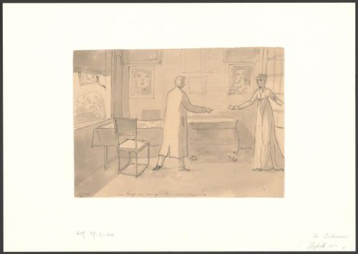 Christiaan Andriessen receiving a letter from Weesp