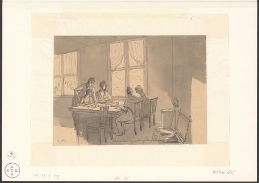 Four women receiving drawing lessons from Christiaan Andriessen