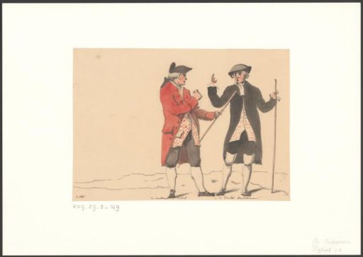 Two main figures from the opera Doktor und Apotheker by Karl Ditter von Dittersdorf
