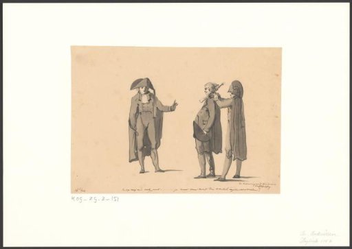 Three men helping each other dress for the funeral of Caspar Vredenburg