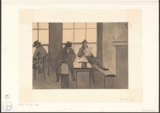 Message in the Bataafsche Staats Courant about Rutger Jan Schimmelpenninck being read in the coffee house
