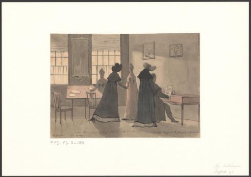 Christiaan Andriessen accompanying four women on the fortepiano