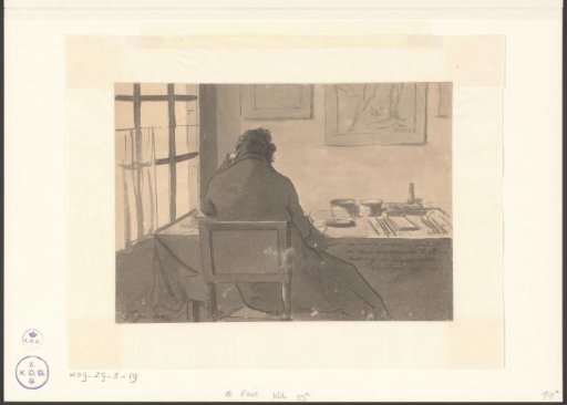 Christiaan Andriessen drawing at a table