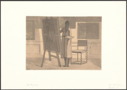 Christiaan Andriessen painting at the first meeting of the women's college in 1806