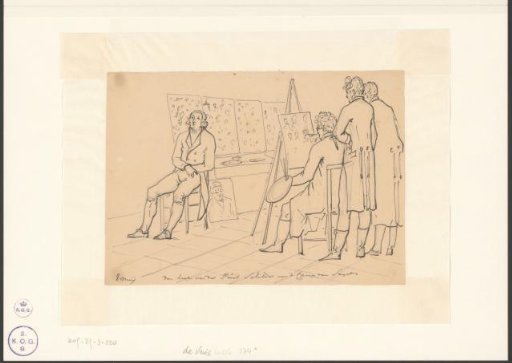 Louis François Gerard van der Puyl makes portrait studies of Jurriaan Andriessen
