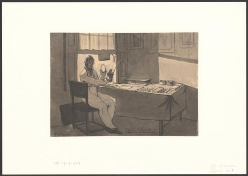 Christiaan Andriessen tries to light his pipe with sunlight and a magnifying glass