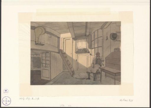 Christiaan Andriessen in the cabin of the Harderwijk stagecoach to Harderwijk