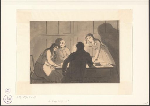 Andriessen with a man and two women studying the theories of Franz Joseph Gall